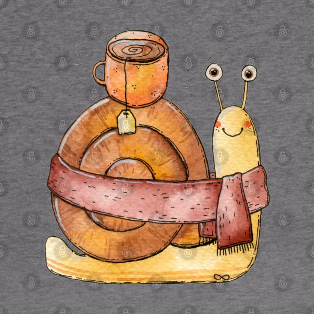 Cozy Snail Tea by Tania Tania